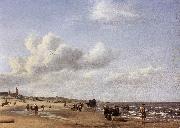 VELDE, Adriaen van de The Beach at Scheveningen wr oil painting
